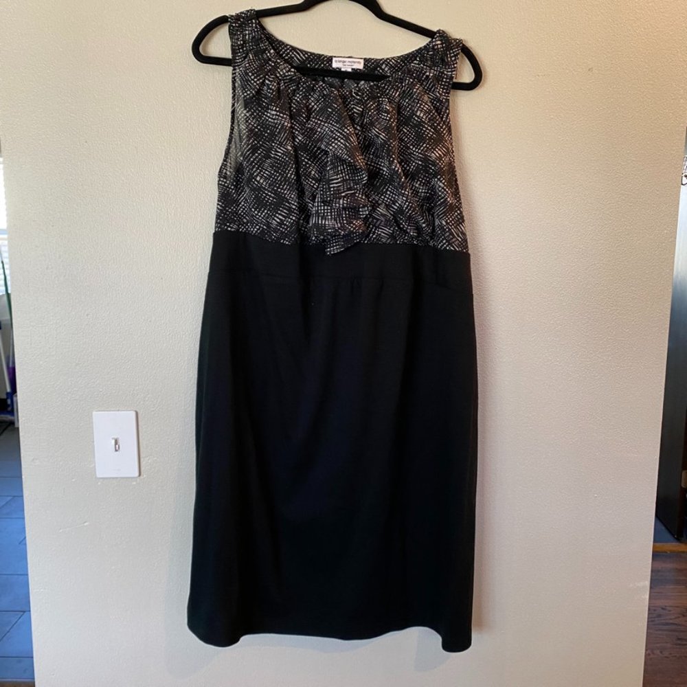 Liz Lange Maternity Black Dress with Ruffle XL